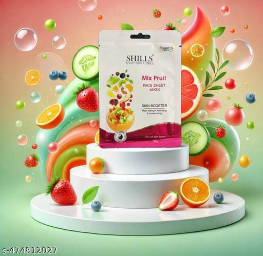 MIX FRUIT SHEET MASK WITH SERUM (Pack of 6)